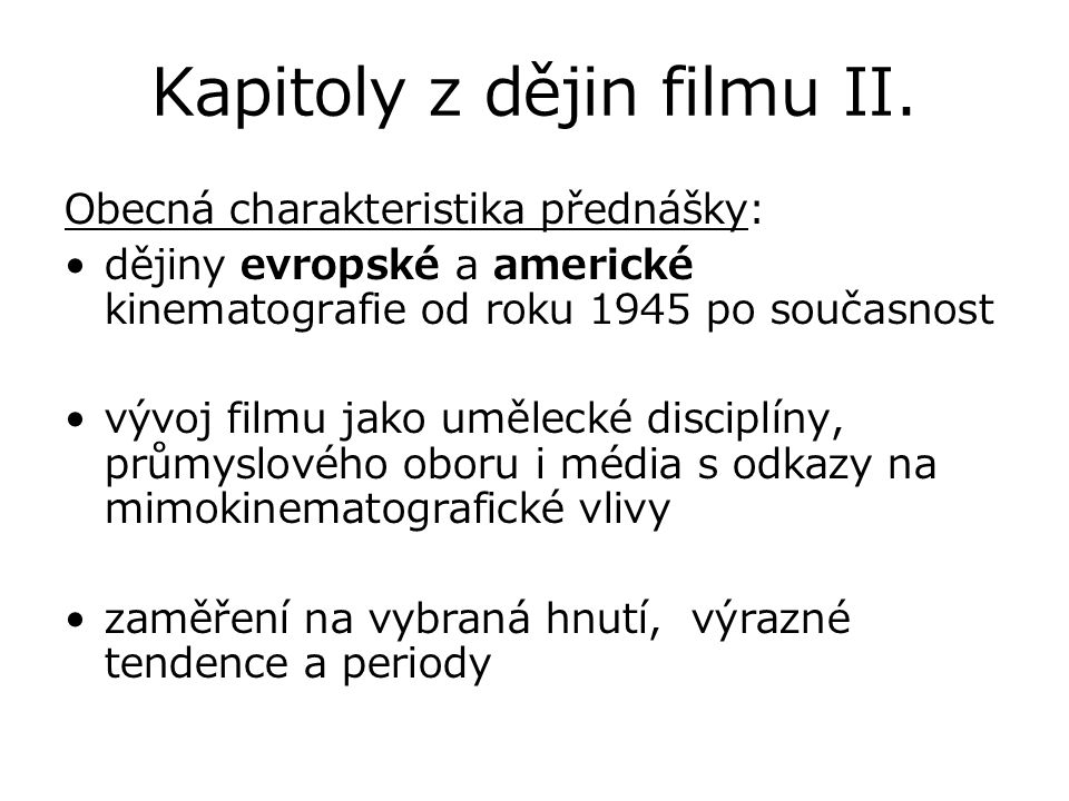 Kapitoly z dějin filmu II ppt stáhnout